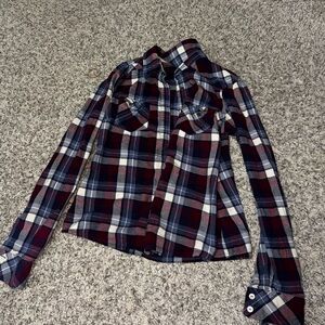 TNA Plaid Long Sleeve Shirt - Red and Blue